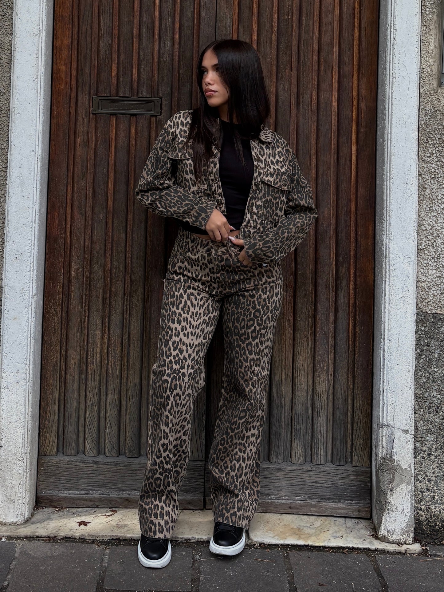 GIACCA JEANS ANIMALIER