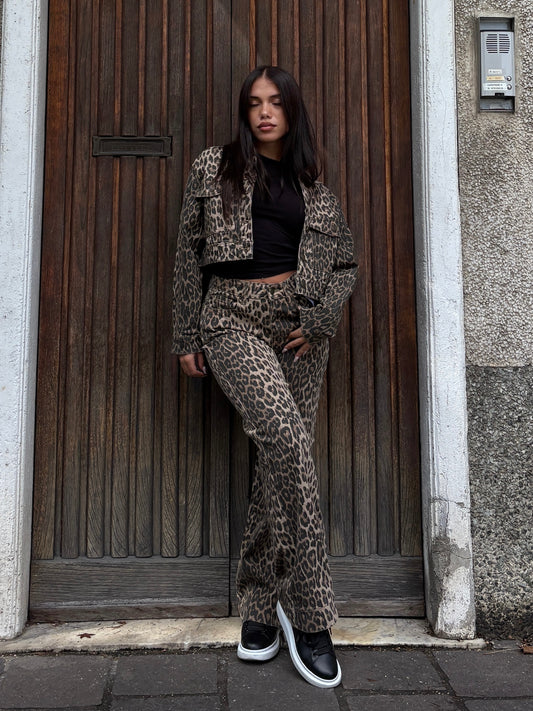 GIACCA JEANS ANIMALIER