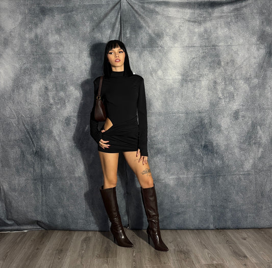 SHADOW CUT MINI DRESS