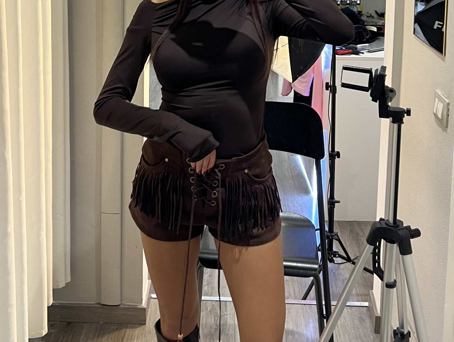 WILD FRINGE SUEDE SHORTS