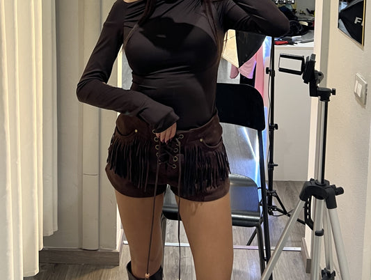 WILD FRINGE SUEDE SHORTS